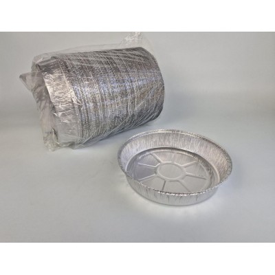 Пищевая, круглая алюминиевая форма 1450мл T62L 100шт с крышкой (NEW) (1 пачка)
