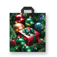 Пакет полиэтиленовый новогодний 40х42 с петлевой ручкой Пакет полиэтиленовый новогодний 40х42 с петлевой ручкой
