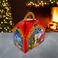 Коробка новогодняя под конфеты на 500 грамм "Сундучек" №220н	