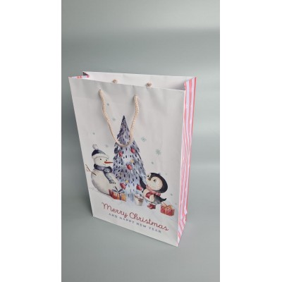 Большой бумажные пакет вертикальный 25/37/8 новогодний -025 (12 шт) Большой бумажные пакет вертикальный 25/37/8 новогодний -025 (12 шт)