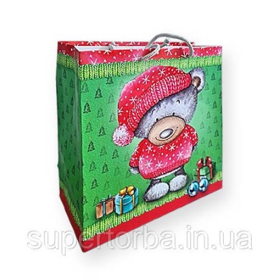 Новогодний бумажный пакет квадратный размер 23х24х10 NGKV-38 12 шт/уп. пакет под подарки новогодняя упаковка