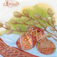 Салфетка пасхальная двухслойная бумажная La Fleur ЗЗхЗЗ см 16 шт 