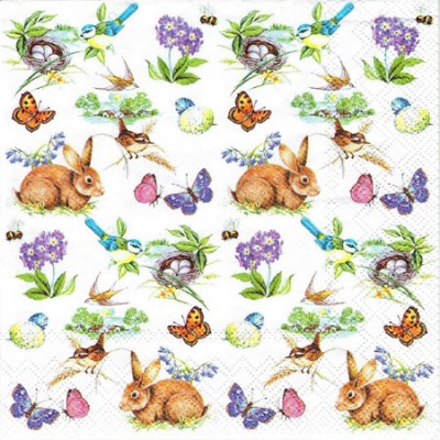 Салфетка пасхальная двухслойная бумажная La Fleur ЗЗхЗЗ см 16 шт 