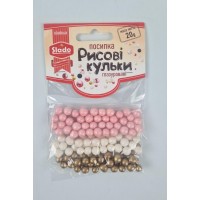 Посыпка рисовые шарики глазированные 20грм (розовый ,белый,золотой) Ш73 (1 шт) Посыпка рисовые шарики глазированные 20грм (розовый ,белый,золотой) Ш73 (1 шт)