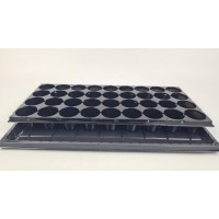 Кассета 44*20,5*4 пластиковая с поддоном на 36 V-ячеек-60 см3(ячейка диаметр 45мм*40мм) (1 шт)