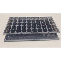 Кассета 44*20,5*5,5 пластиковая с поддоном на 50 V-ячеек-50 см3 (ячейка 35мм*35мм*55мм) (1 шт)