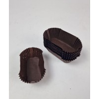 Тартолетка для чизкейка П8  Прямоугольная коричневая (35х80х30) (100шт) (1 уп.)
