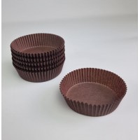 Тартолетка для кексов 10А  круглая коричневая D80 H25 (100шт)  (1 уп.)