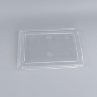 Крышка PET 135×85 мм прозрачная для крафтового контейнера одноразовая прямоугольная крышка для упаковки еды