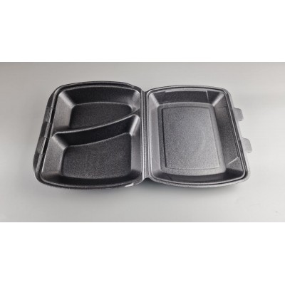 Ланч-бокс из вспененного полистирола с крышкой  (390*242*74) черный МВ-2  (150 шт)