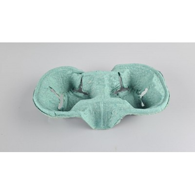 Держатель бумажный для 2-х (двух ) стаканов зеленый  (холдер) (100 шт)