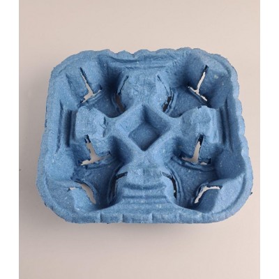 Бумажный холдер для 4-х (четырех )  стаканов берюза (держатель) (100 шт)