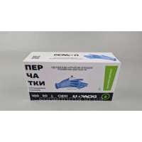 Перчатки Нитрил ГОЛУБЫЕ (100шт) розмер L (3грм) (1 пачка)