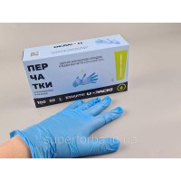 Перчатки Винил голубой  (100шт) размер L ( 5грм) (1 пачка)
