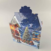 Новогодняя подарочная картонная упаковка для конфет (1000грм) №190 Новогодняя подарочная картонная упаковка для конфет (1000грм) №190