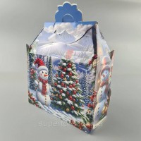 Новогодняя подарочная картонная упаковка для конфет (1000грм) №191 