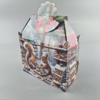 Новогодняя подарочная картонная упаковка для конфет (1000грм) №192 Новогодняя подарочная картонная упаковка для конфет (1000грм) №192