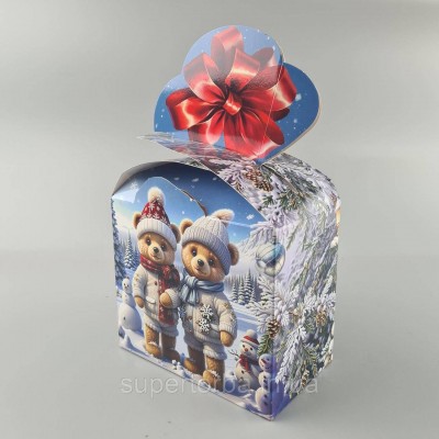 Новогодняя подарочная картонная упаковка для конфет (1000грм) №194 