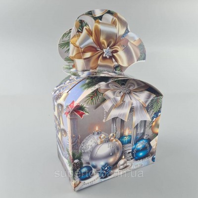Новогодняя подарочная картонная упаковка для конфет (1000грм) №195 