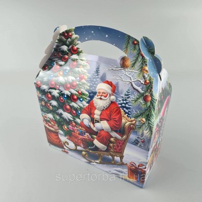 Новогодняя подарочная картонная упаковка для конфет (800грм) №209 Новогодняя подарочная картонная упаковка для конфет (800грм) №209