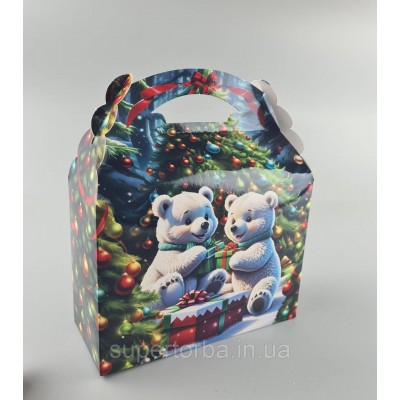 Новогодняя подарочная картонная упаковка для конфет (800грм) №208 