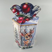 Новогодняя подарочная картонная упаковка для конфет (1000грм) №203 