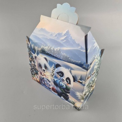 Новогодняя подарочная картонная упаковка для конфет (1000грм) №201 
