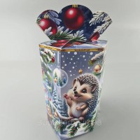 Новогодняя подарочная картонная упаковка для конфет (800грм) №214 Новогодняя подарочная картонная упаковка для конфет (800грм) №214