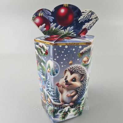 Новогодняя подарочная картонная упаковка для конфет (800грм) №214 