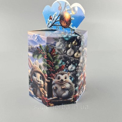 Новогодняя подарочная картонная упаковка для конфет (800грм) №213 