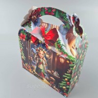 Новогодняя подарочная картонная упаковка для конфет (800грм) №211 Новогодняя подарочная картонная упаковка для конфет (800грм) №211