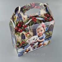 Новогодняя подарочная картонная упаковка для конфет (800грм) №210 