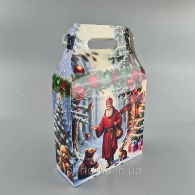 Новогодняя подарочная картонная упаковка для конфет (600грм) №225 