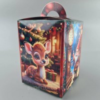 Новогодняя подарочная картонная упаковка для конфет (700грм) №218 Новогодняя подарочная картонная упаковка для конфет (700грм) №218