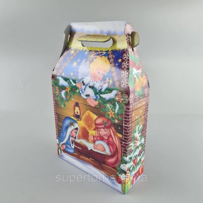 Новогодняя подарочная картонная упаковка для конфет (600грм) №217 