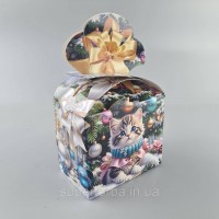Новогодняя подарочная картонная упаковка для конфет (500грм) №233 Новогодняя подарочная картонная упаковка для конфет (500грм) №233