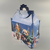 Новогодняя подарочная картонная упаковка для конфет (1000грм) №206 