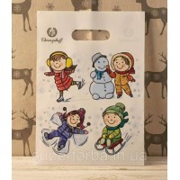 Пакеты новогодние с прорубной ручкой 22х30 