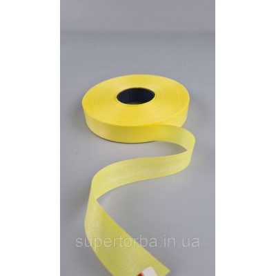 Лента полипропиленовая для воздушных шаров и подарков 2 см х 100 ярдов желтая  (1 пачка)