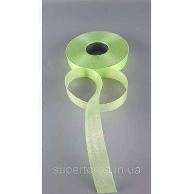 Лента полипропиленовая для воздушных шаров и подарков 2 см х 100 ярдов салатовая  (1 пачка)