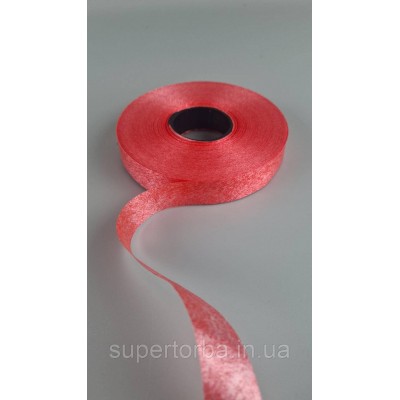 Лента полипропиленовая для воздушных шаров и подарков 2 см х 100 ярдов красная  (1 пачка)