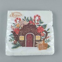 Новогодняя салфетка (ЗЗхЗЗ, 16шт) La Fleur Новогодняя салфетка (ЗЗхЗЗ, 16шт) La Fleur