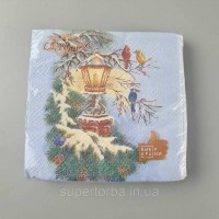 Новогодняя салфетка (ЗЗхЗЗ, 16шт)  La Fleur 