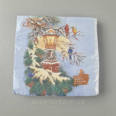 Новогодняя салфетка (ЗЗхЗЗ, 16шт)  La Fleur 