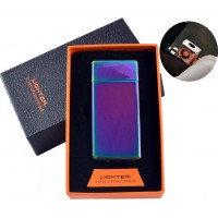 USB - Газовая Зажигалка (Острое пламя + спираль накаливания) индикатор заряда HL-250 Colored ice
