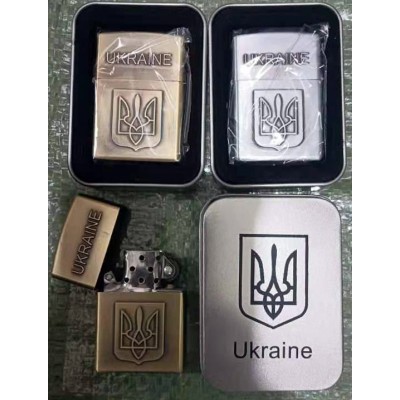 Зажигалка бензиновая в подарочной коробке Герб Украины 