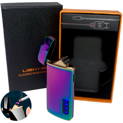 Электроимпульсная ⚡️ зажигалка в подарочной коробке Lighter HL-108 Colorful