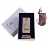 USB зажигалка в подарочной упаковке Герб Украины (Двухсторонняя спираль накаливания) №4795