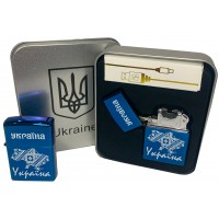 Дуговая электроимпульсная USB зажигалка ⚡️Украина (металлическая коробка) HL-451-Blue