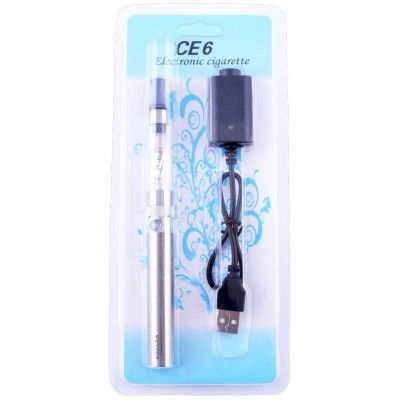 Электронная сигарета CE-6, 650 mAh (блистерная упаковка) №609-40 Silver